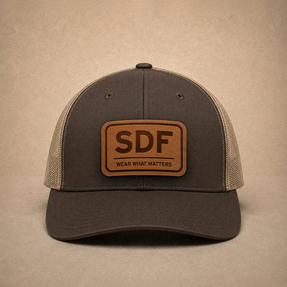 Brown Louisville hats — Louisville SDF Leather Patch Trucker Hat