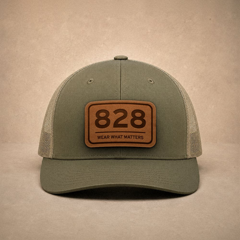 Moss Asheville hats — Asheville 828 Leather Patch Trucker Hat