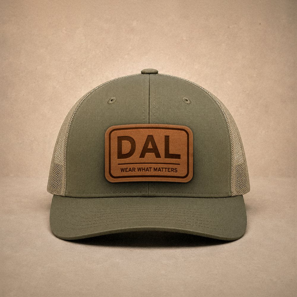 Moss Dallas hats — Dallas DAL Leather Patch Trucker Hat
