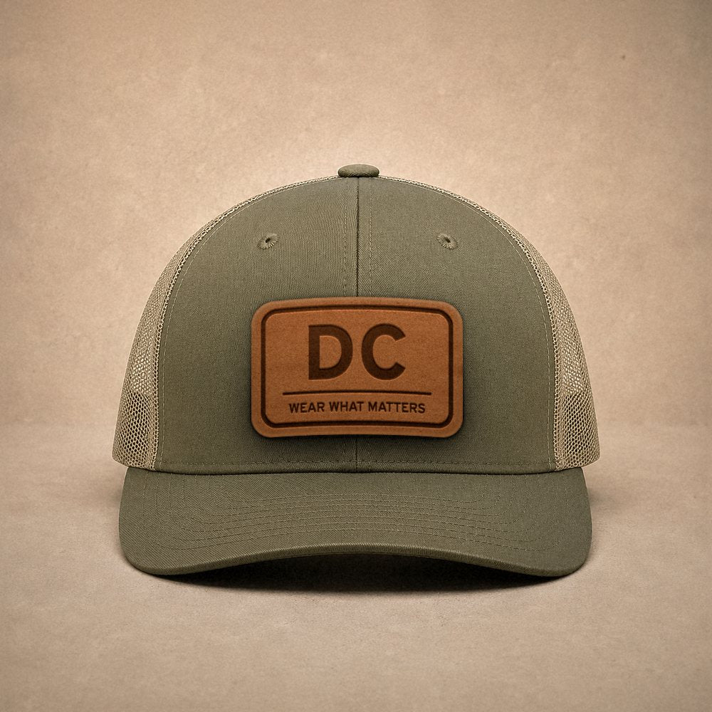 Moss Washington DC hats — Washington DC Leather Patch Trucker Hat