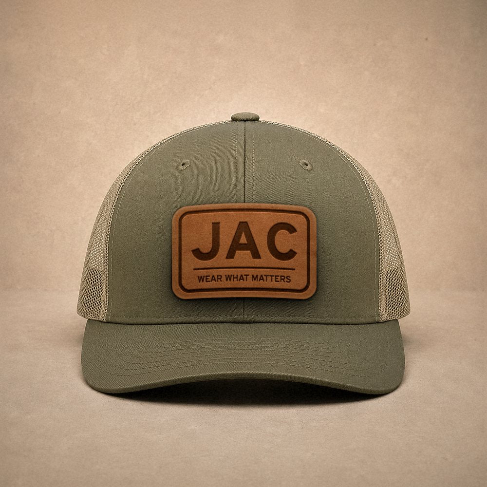 Moss Jackson Hole hats — Jackson Hole JAC Leather Patch Trucker Hat